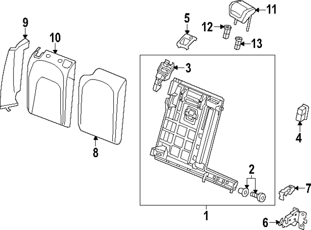 4K8885901CVAK - Body: Headrest for Audi Image