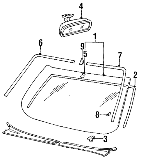 Glass - Windshield for 1996 Hyundai Sonata #0