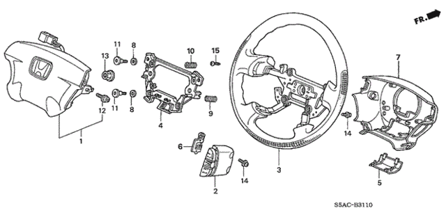 Steering Wheel (SRS) (1) for 2005 Honda Civic #0