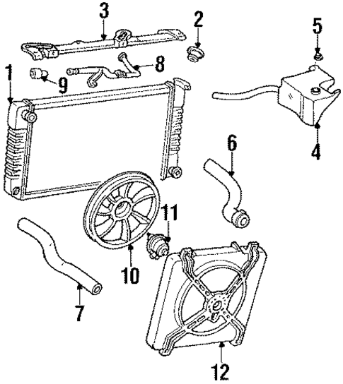 Radiator & Components for 1992 Pontiac Trans Sport #0