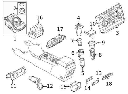 Center Console for 2022 Land Rover Range Rover Velar #1