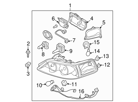 Headlamp Components for 2004 Lincoln Town Car | OEM Parts Online