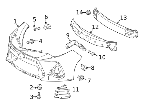 Bumper & Components - Front for 2017 Toyota Corolla #1