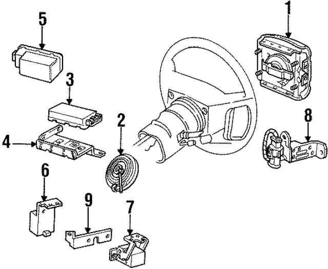 FOZZ14B045B - Electrical: Air Bag Sensor Bracket Assembly for Ford Image