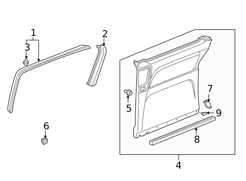 Interior Trim - Side Door for 1999 Honda Odyssey #1