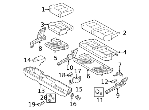 Rear Seat Components for 2013 Ford F-250 Super Duty #2