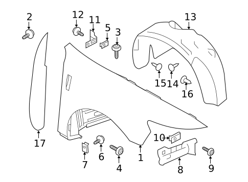 Fender & Components for 2010 Lincoln MKS #0