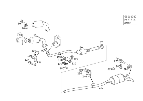 Exhaust System on Diesel Vehicles for 1999 Mercedes-Benz E430 #0