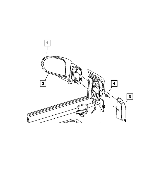 68044052AE - Doors, Door Mirrors and Related Parts: Outside Rearview Mirror, Right for Mopar Image