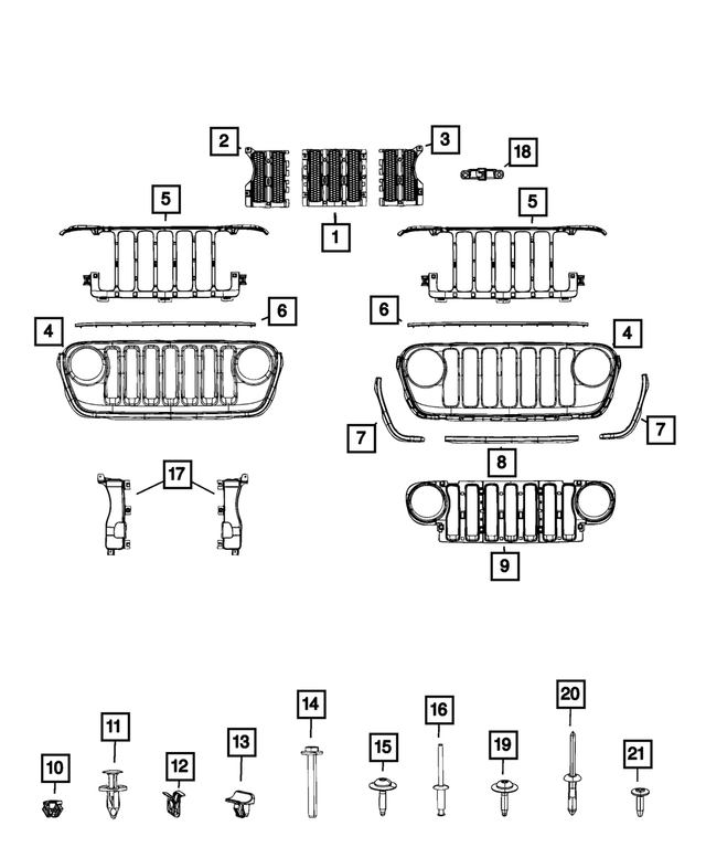 6QN20RXFAB - Exterior Ornamentation: Texture Grille for Mopar Image