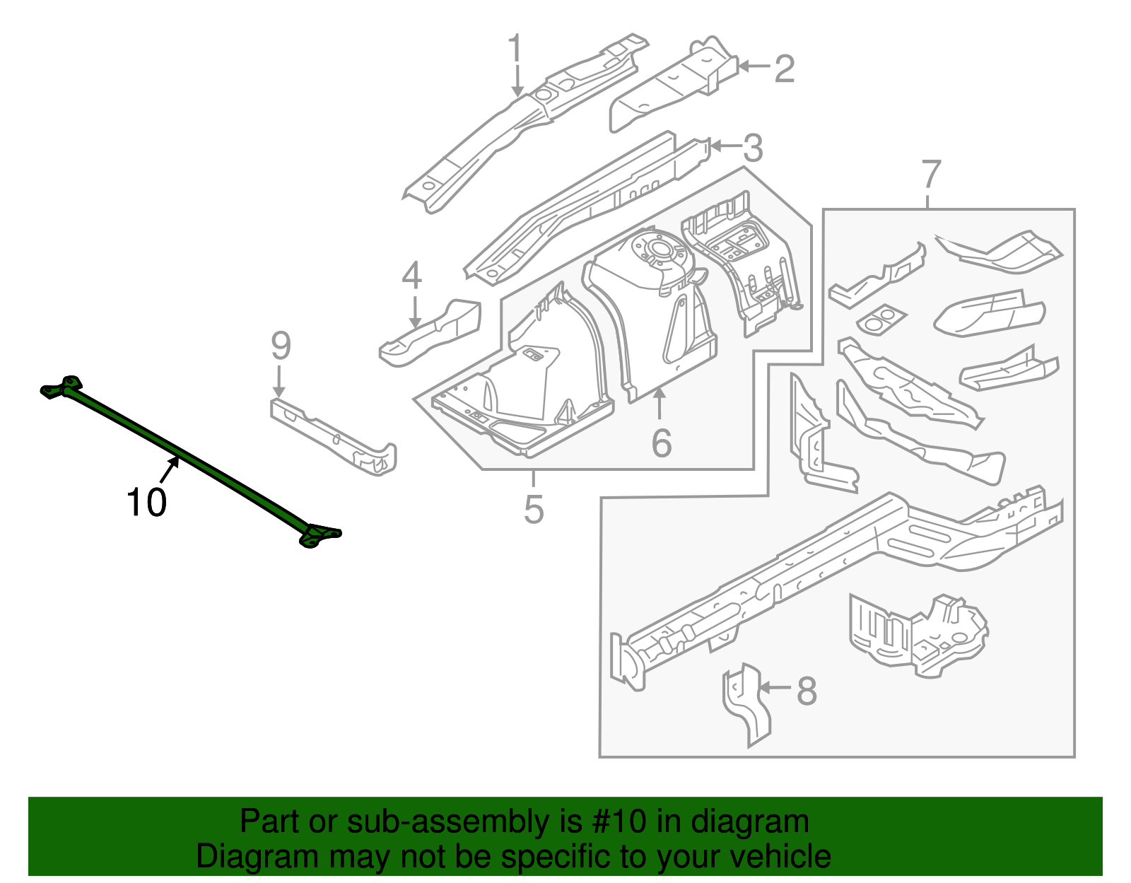 2010-2014 Ford Mustang BOSS 302 GT 4.6 Strut Tower Brace Engine Tie ...