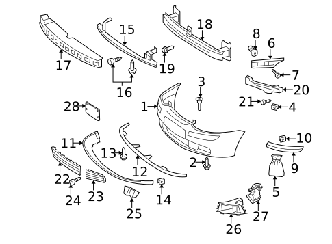 Bumper & Components - Front for 2006 Volkswagen Rabbit #0