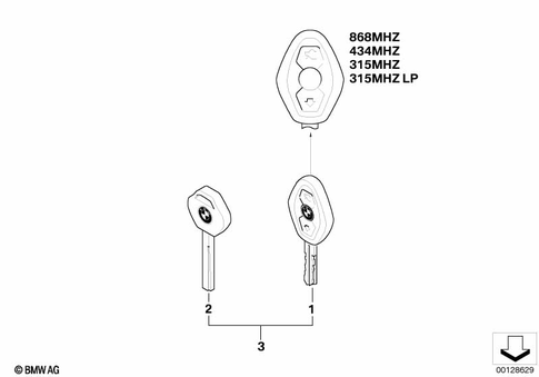 Master Key Locking / Key for 2005 BMW 550i #0
