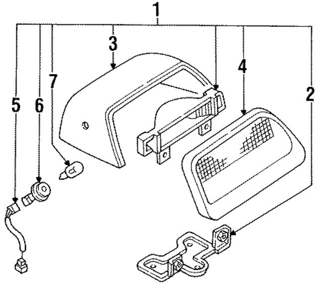 F2KY13A613A - Electrical: High Mount Lamp for Ford: Escort | Mercury: Tracer Image