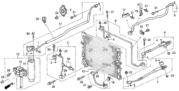 A/C Hoses - Pipes ('91-'93) for 1991 Acura Legend #0