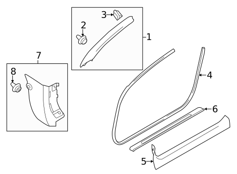 Interior Trim - Quarter Panels for 2012 Nissan Murano #3