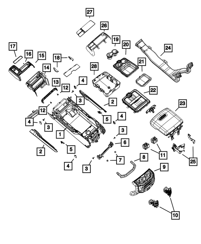 6WX73HL1AB - Interior Trim: Base Console for Mopar Image image