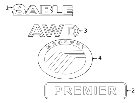 Exterior Trim - Trunk for 2009 Mercury Sable #0