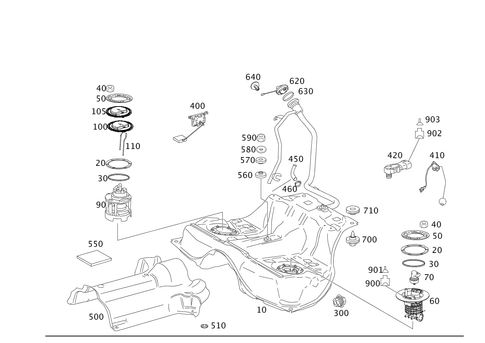 Fuel Tank with Detachable Parts for 2001 Mercedes-Benz S500 #0