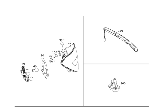 2049060503 - Electrical System: Rear Lamp Combination for Mercedes-Benz: C250, C300, C350, C63 AMG Image image