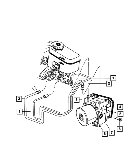 Hydraulic Control Unit, Brake Tubes and Hoses for 2012 Jeep Wrangler #2