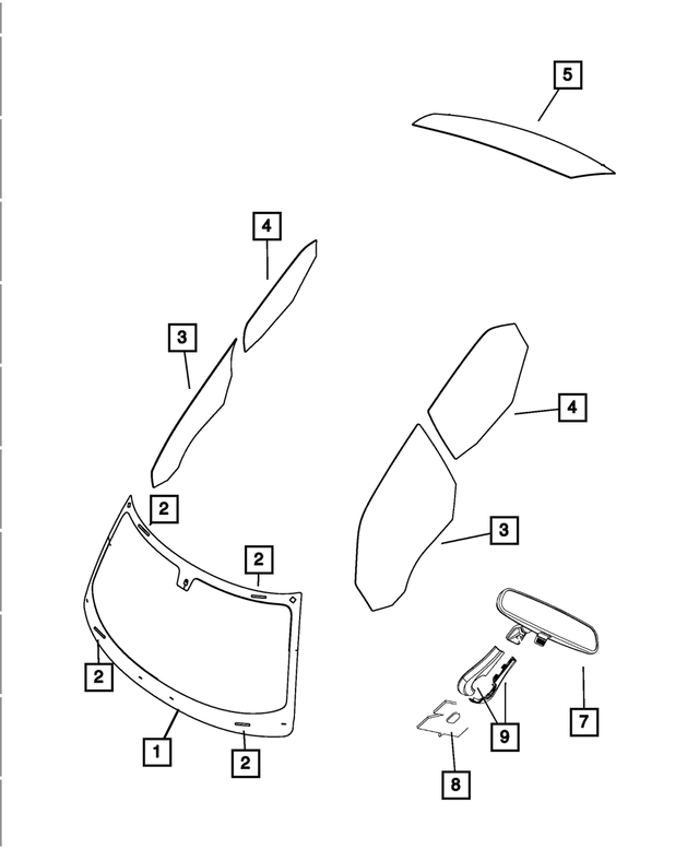 68081630AI - Glass: Shipping Assembly - 30 Lite Glass Windshield for Mopar Image