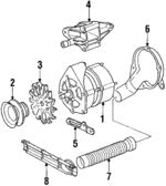34903017BX - Electrical: Alternator for Audi: 100, 100 Quattro, 200, 200 Quattro, 5000, 5000 Quattro, 80, 80 Quattro, 90, 90 Quattro, Coupe Quattro, S4 Image