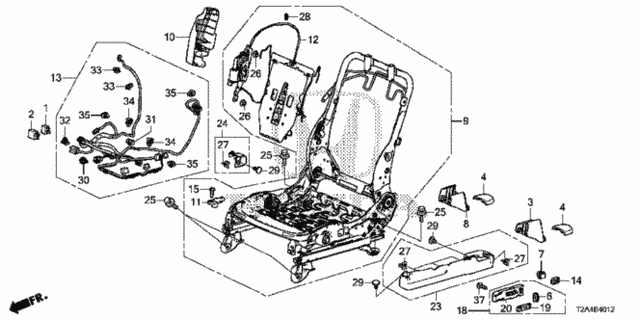 Front Seat Components (L.) (Power Seat) (TS Tech) for 2016 Honda Accord #0