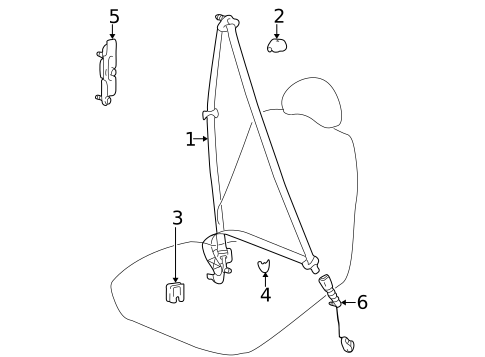 Front Seat Belts for 2001 Hyundai Elantra #0