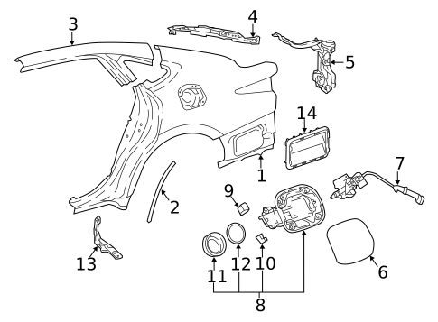 Quarter Panel for 2019 Lexus LS500 #0