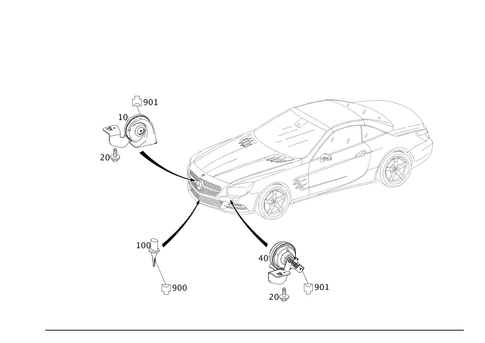 Horn and Outboard Temperature Indicator for 2015 Mercedes-Benz SL65 AMG #0