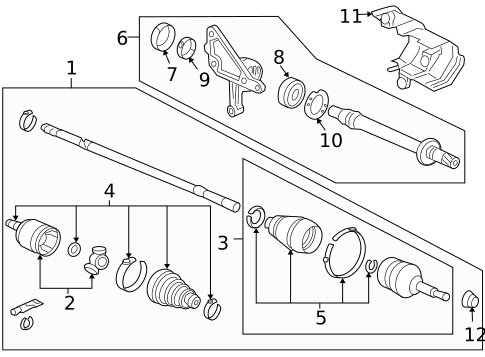 Drive Axles for 2012 Honda Crosstour #0