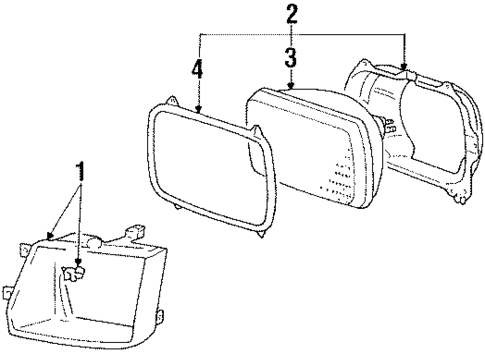 Headlamp Components for 1986 Mitsubishi Mirage #0