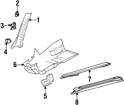 Interior Trim - Pillars for 1993 Mercedes-Benz 300SL #0