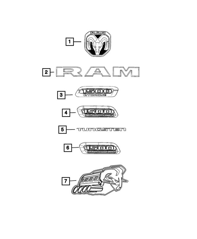 68633326AA - : Ram 1500 Nameplate, Right for Mopar Image