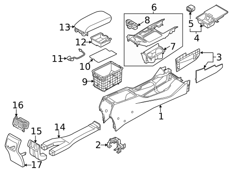 Floor Console for 2014 Kia Cadenza #0