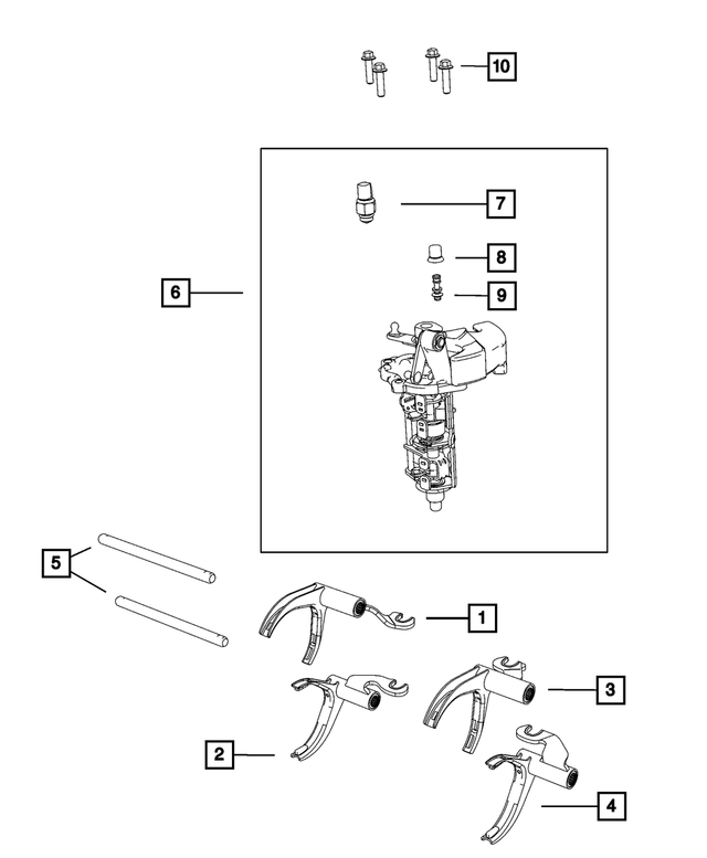 68033416AB - 6 SPEED MANUAL GETRAG DMT6: Third And Fourth Fork for Mopar Image