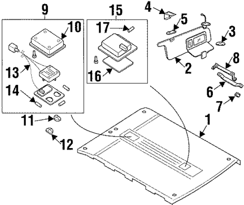 Interior Trim - Roof for 1993 Subaru SVX #1