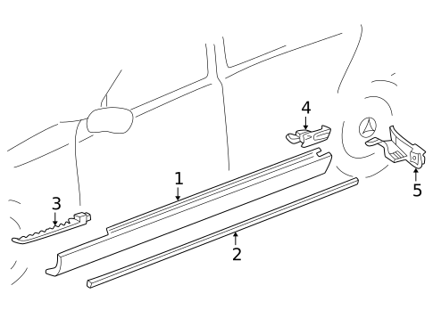 Exterior Trim - Pillars for 2003 Mercedes-Benz C230 #0