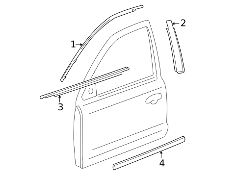 Exterior Trim - Front Door for 2006 Lincoln LS #0