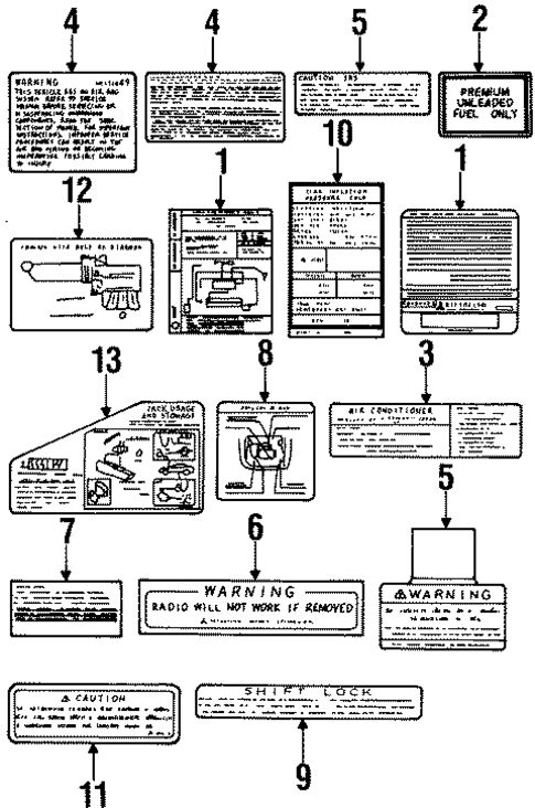 Labels for 1996 Mitsubishi Eclipse #0
