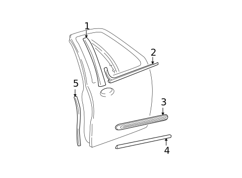 Exterior Trim - Front Door for 2000 Ford Expedition #0