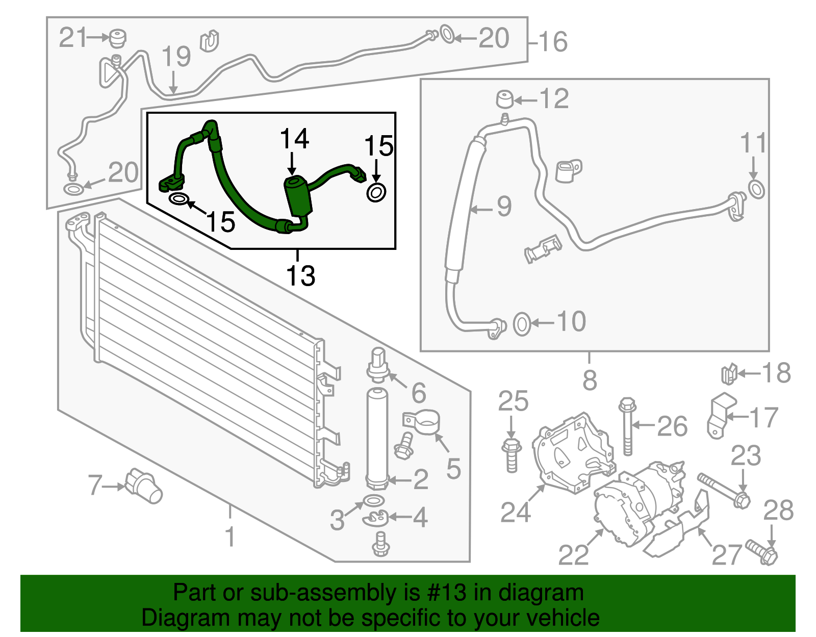 A/C Refrigerant Discharge Hose - Nissan (92490-3NA0A)