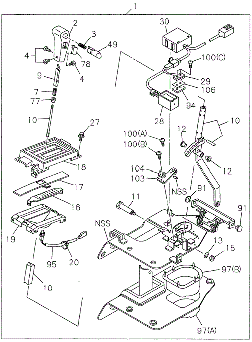 Select Lever (2) for 1997 Honda Passport #0