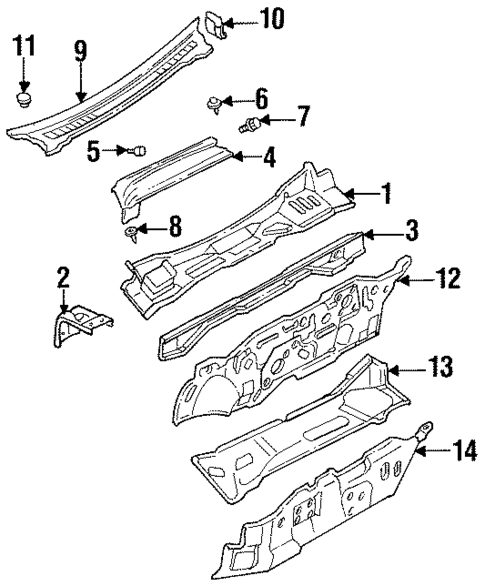 Cowl for 1996 Kia Sephia #0