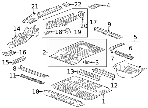 Rear Floor & Rails for 2020 Cadillac XT6 #0