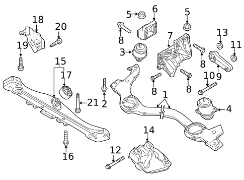 Engine & Trans Mounting for 2017 Porsche Cayenne #0