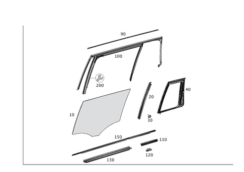 Rear Door Window System for 2011 Mercedes-Benz GL350 #0