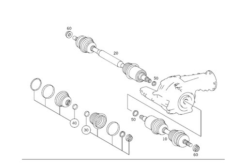 Front Axle Shaft for 2000 Mercedes-Benz ML320 #0