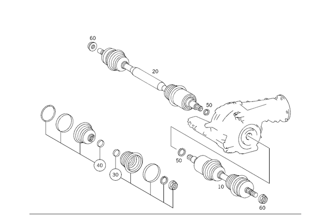 1633300201 - Front Axle: Drive Shaft for Mercedes-Benz Image image